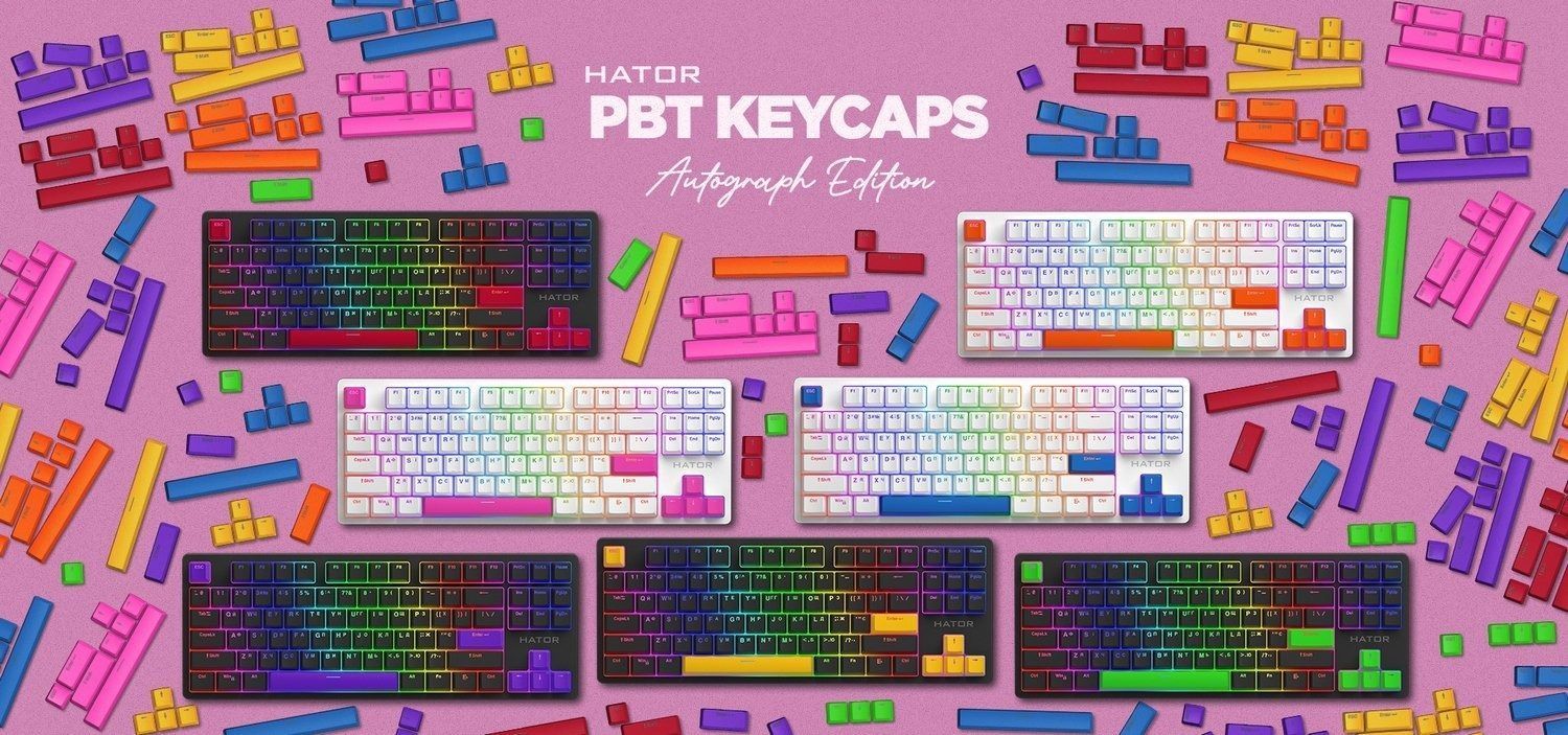 Набір кейкапів Hator PBT Keycaps Autograph Edition Navy Blue (HTS-714) Hator купити в Україні