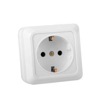 Розетка ELM Simply OD-10E с заземлением Белая (41-0006) ELM купить в Украине
