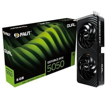Відеокарта GF RTX 5050 8GB GDDR6 Dual Palit (NE65050019P1-GB2070D) Palit купити в Україні