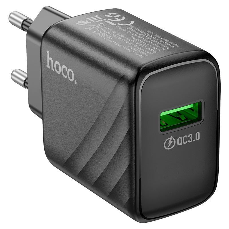 СЗУ HOCO CS21A, 18W, 1xUSB, QC3.0, Black, Box HOCO купити в Україні