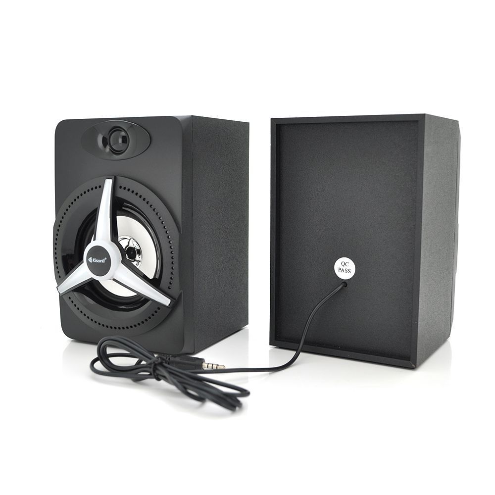 Колонки 2.1 Kisonli TM-7000A, для ПК і ноутбука, живлення 220V + jack 3.5mm, 15W+2x5W, 20Hz- 20KHz, з сабвуфером, bluetooth, Black, BOX, Q6 KISONLI купити в Україні