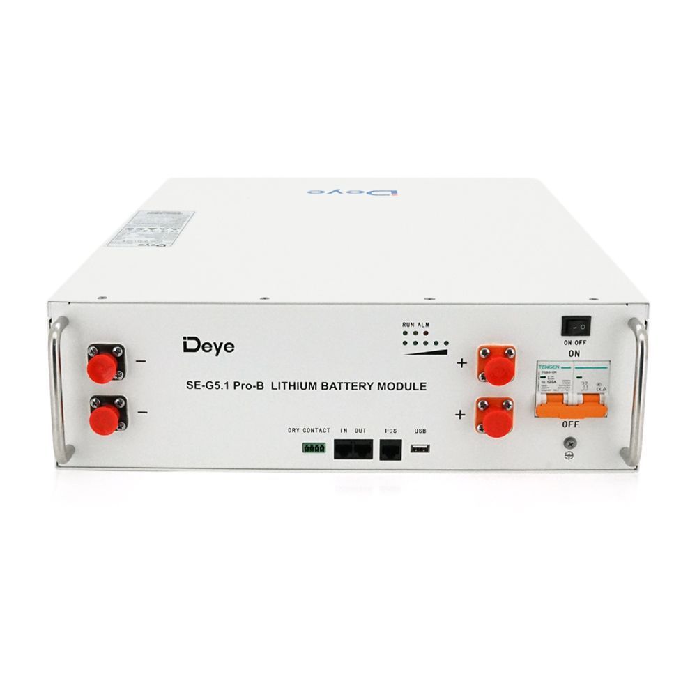 Акумуляторна батарея Deye LiFePO4 SE-G5.1 Pro-B 51,2V 100AH, 5,12kW BMS50A@16S до 32 parallel CAN / RS485, IP21, 6000Cycles, (445*133*540),45kg Deye купити в Україні