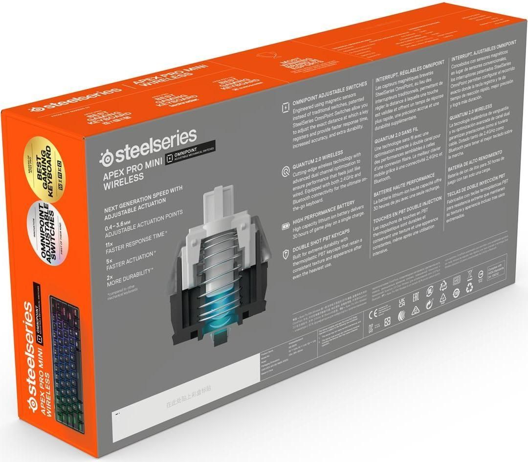 Клавиатура беспроводная SteelSeries Apex Pro Mini Wireless Black (64842) SteelSeries купить в Украине