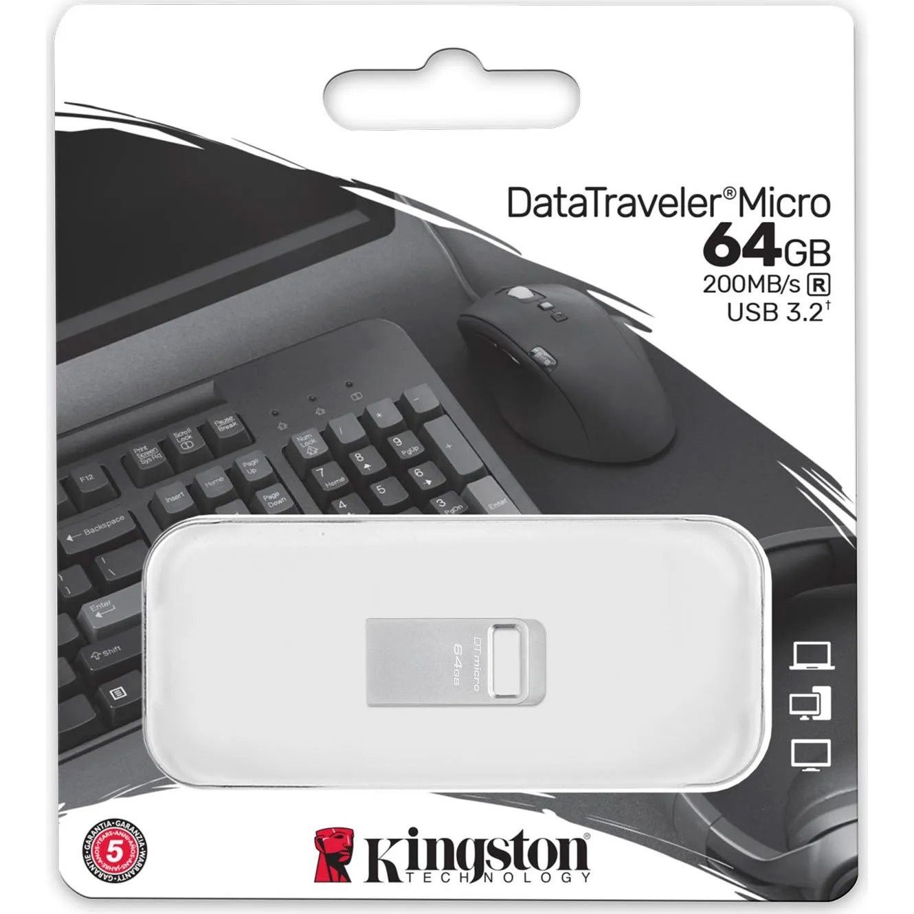 Флеш-накопичувач USB3.2 64GB Kingston DataTraveler Micro (DTMC3G2/64GB) Kingston купити в Україні
