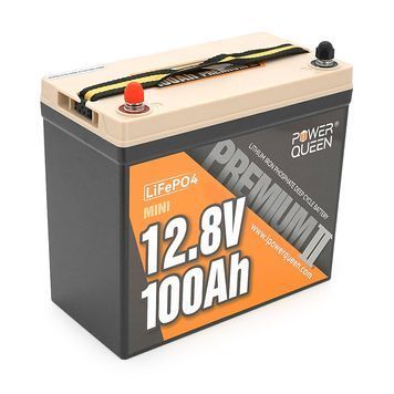 Акумуляторна батарея LiFePO4 Power Queen 12.8V 100Ah Mini, 1280Wh, BMS 100A, 329*172*214мм Kin купити в Україні