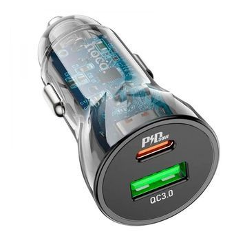 АЗУ 12-24V HOCO Z47A, USB 3.0+USB-C, 3A, Black, Box HOCO купить в Украине