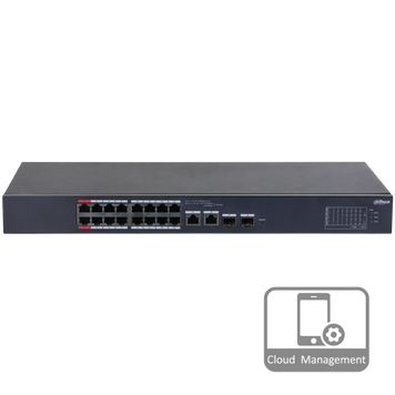 16-портовий керований PoE комутатор DH-CS4218-16ET-135 з 16 портами POE 100Мбіт + 2 / UP-Link 1000Мбіт + 2 / SFP 1000Мбіт, 135Вт, 440x220x44 мм DAHUA купити в Україні