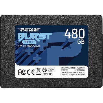 Накопичувач SSD 480GB Patriot Burst Elite 2.5" SATAIII TLC (PBE480GS25SSDR) Patriot купити в Україні