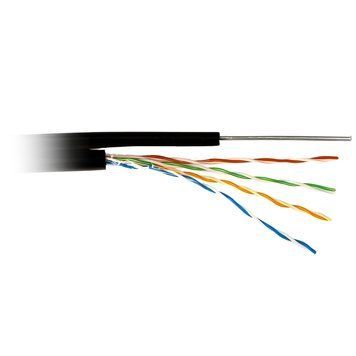 Кабель для зовнішнього прокладення Atcom (13760) FTP, CAT5е, 4х2х0,5 мм, CCA, бухта 305 м, з тросом 1.2 мм Atcom купить в Украине