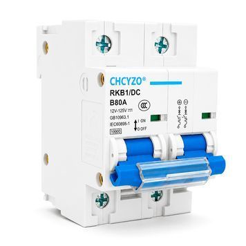 Автоматический выключатель постоянного тока CHCYZO RKB1 / DC-B80, 2P, 80A, 12-125V ZUBR купить в Украине