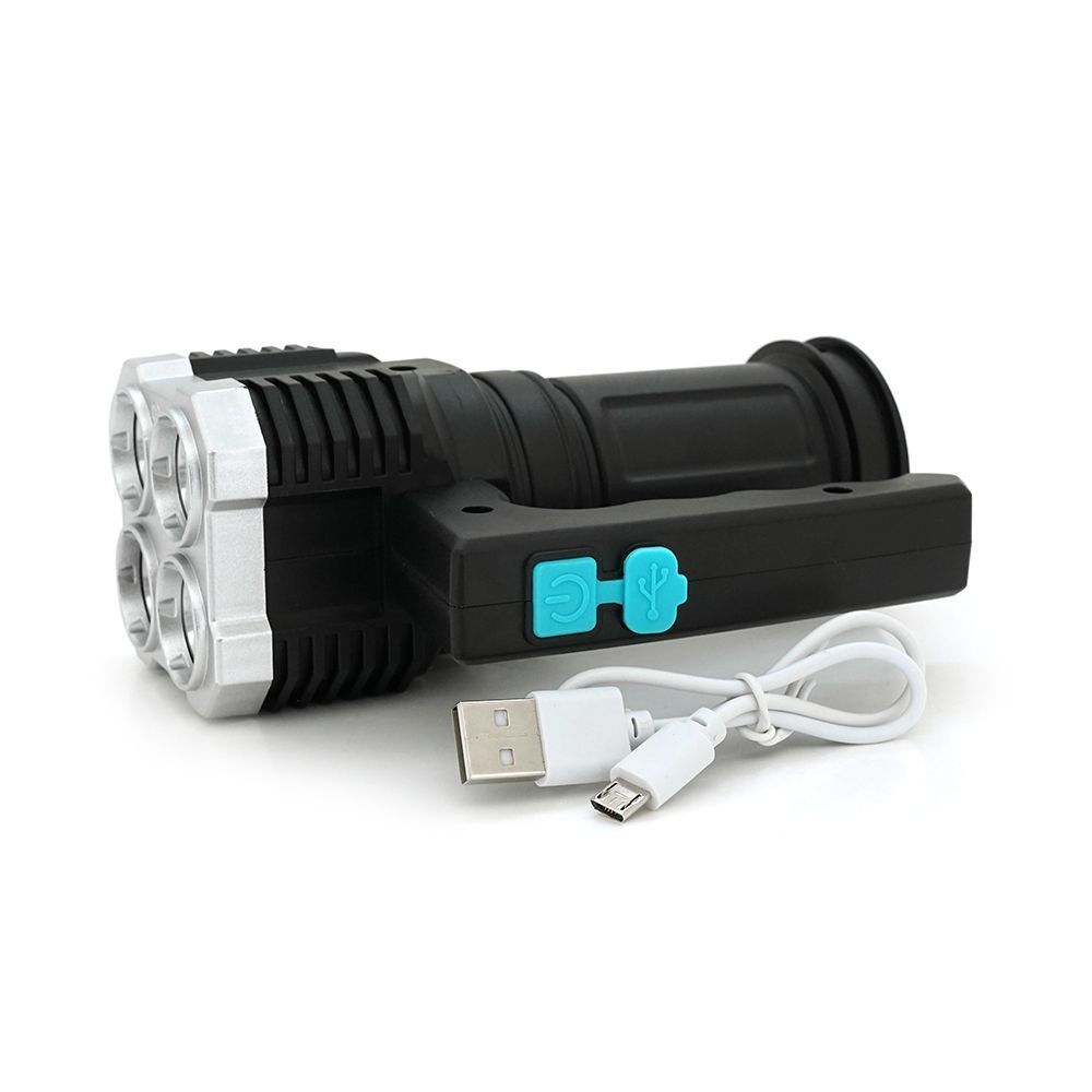 Фонарь поисковый Portable Lamp YT-81043, 4LED T6+COB, 5W, 3+1 режим, 1200mah, Black, IP40, USB кабель, 140х70х90мм, BOX Voltronic купить в Украине