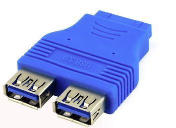 Перехідник USB 3.0 для материнської плати, 20pin to 2 port USB 3.0, внутрішній, Пакет Voltronic купити в Україні