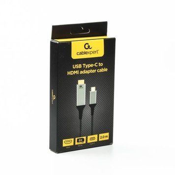 Кабель Cablexpert USB Type-C - HDMI (M/М), 2 м, черный (A-CM-HDMIM8K-2M) Cablexpert купить в Украине