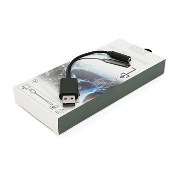 Переходник для наушников KIN KY-210 USB2.0(M)-Jack3.5(F), Black, Box Kin купить в Украине