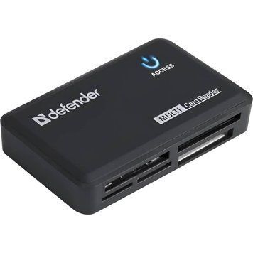 Універсальний картрідер Defender Optimus USB 2.0 Black 5 слотів (83501) Defender купити в Україні