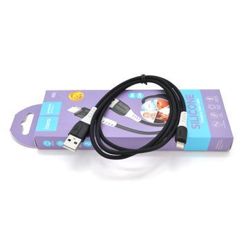Кабель Hoco X82 silicone, iPhone-USB, 2.4A, Black, довжина 1м, BOX HOCO купити в Україні