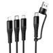 Кабель HOCO X123 USB-1 3 in 1 Micro / Iphone / Type-C, 2A, довжина 1м, Black, Box HOCO &mdash; фото