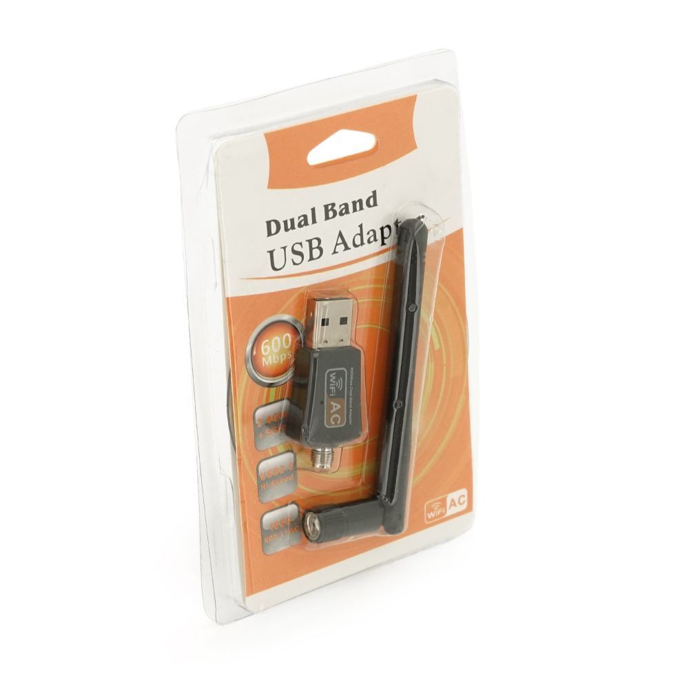 Бездротовий адаптер Wi-Fi-USB Merlion LV-UAC08, RTL8811CU, з антеною 20см, 802.11 a / b / g / n, 600MB, 2.4 GHz, Blister Q50 MERLION купити в Україні
