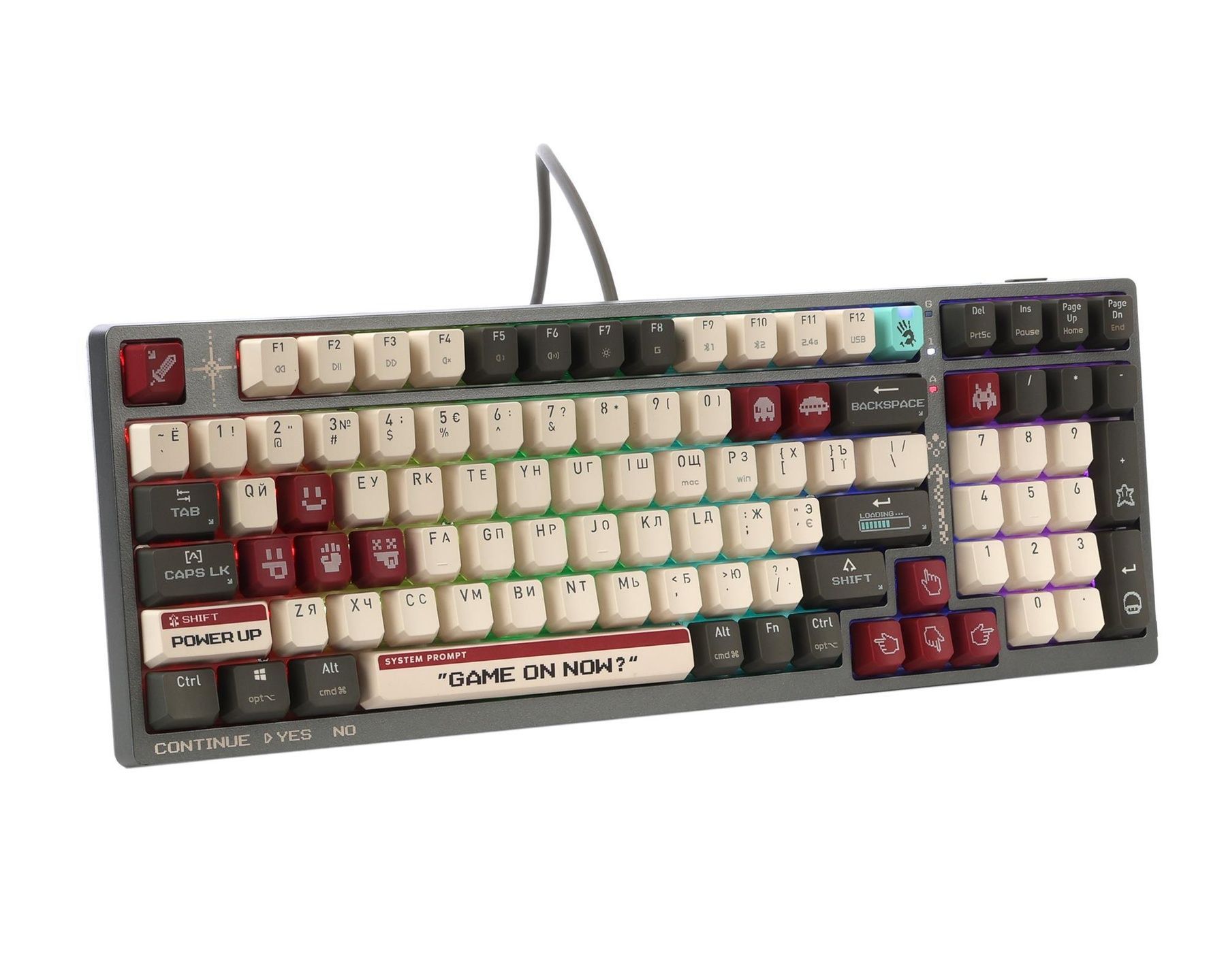 Клавіатура бездротова Bloody WS98 Pixels Red Bloody купити в Україні
