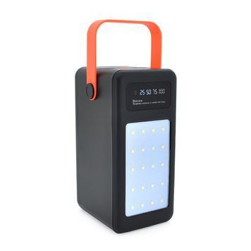 Power bank YM-647CX 100000 mAh, flashlight, Input:5V / 2.1A(Micro-USB,Type-C,Lightning), Output:5V / 2.1A(4*USB),With 4 owner cable, plastic, Black, BOX Voltronic купить в Украине
