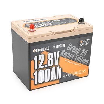 Аккумуляторная батарея LiFePO4 Power Queen PREM24 12.8V 100Ah H190, 1280Wh, BMS 100A, Bluetooth, 358*177*189mm Kin купить в Украине