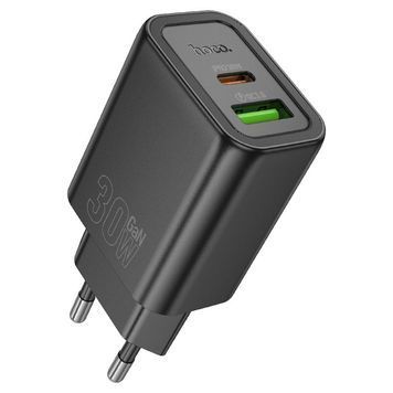СЗУ HOCO N63 110-240V, PD30W+Q3.0, USB+Type-C, Black, Box HOCO купить в Украине
