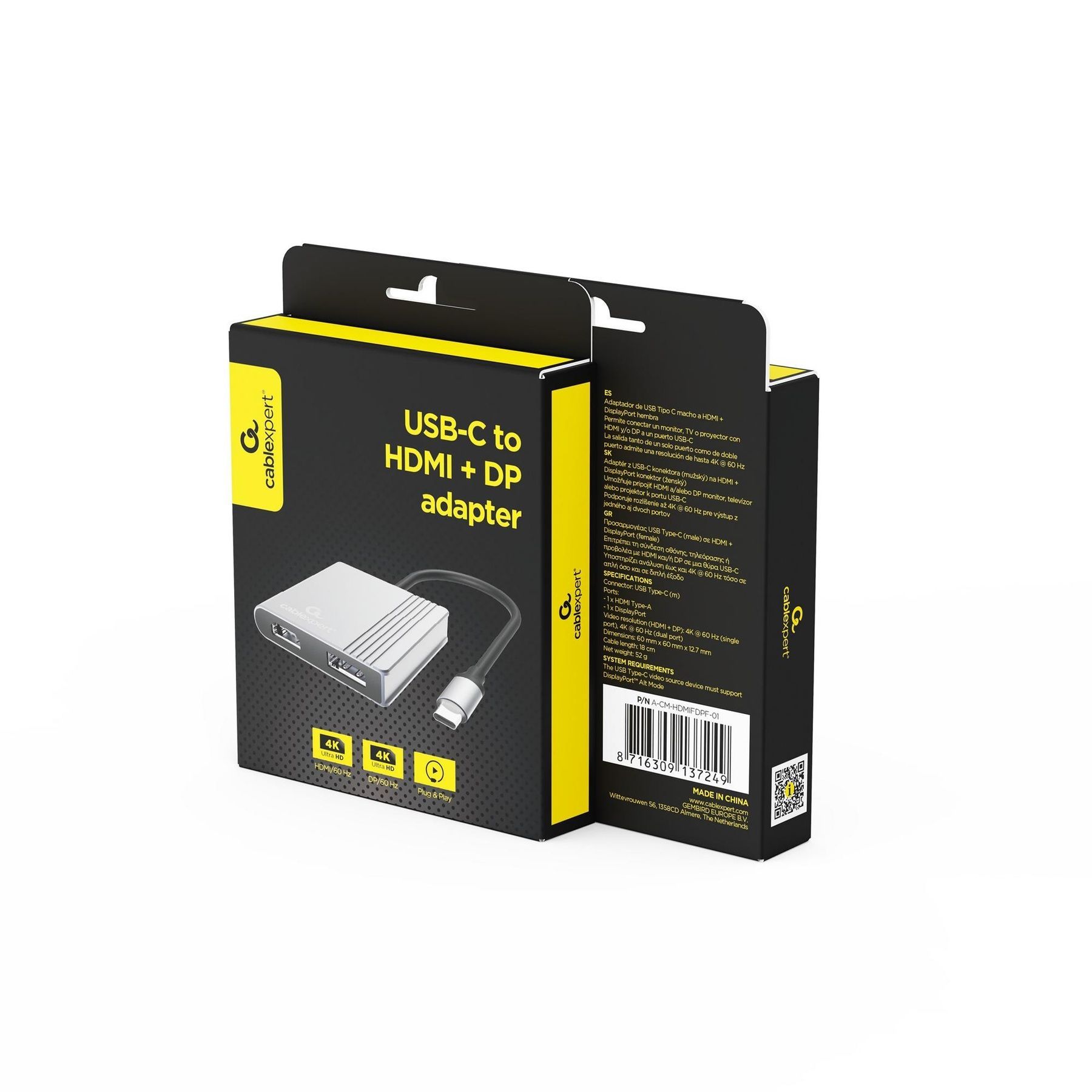 Док-станція Cablexpert USB-C 3-в-1 (A-CM-HDMIFDPF-01) Cablexpert купити в Україні