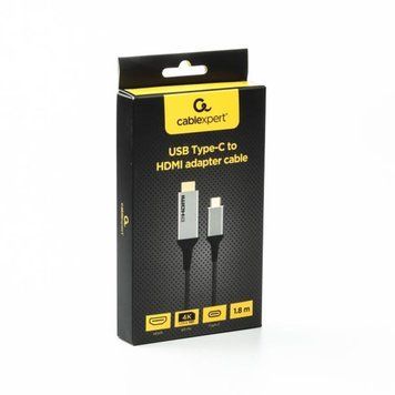 Кабель Cablexpert USB Type-C - HDMI (M/M), 1.8 м, черный (A-CM-HDMIM4K-1.8M) Cablexpert купить в Украине