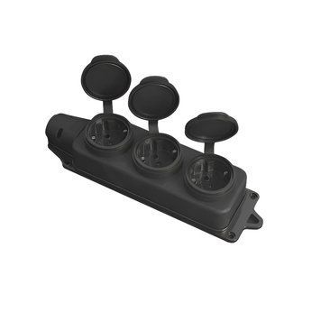 Розеточный модуль ELM SMR-30EC на 3 розетки с защитой IP44 и защитными крышками (41-0040) ELM купить в Украине