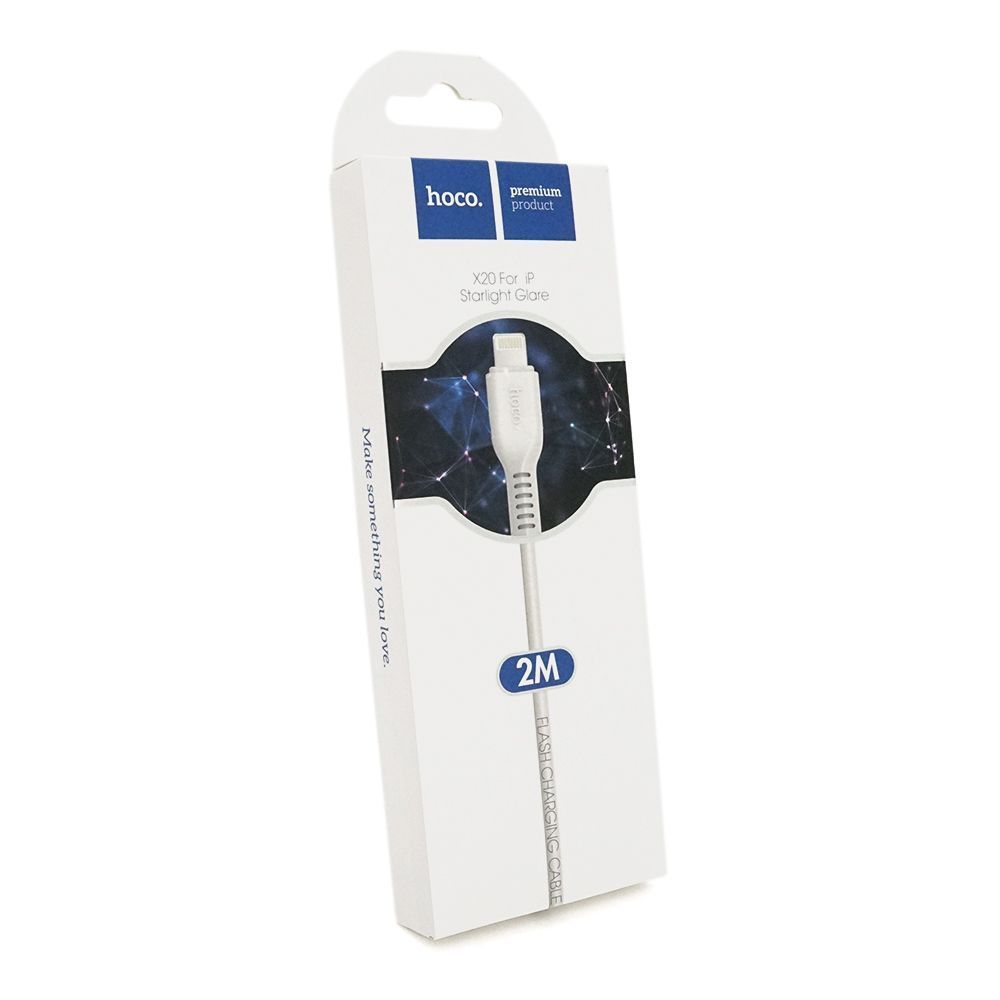 Кабель Hoco X20, Lightning-USB, 2A, White, длина 2м, BOX HOCO купить в Украине