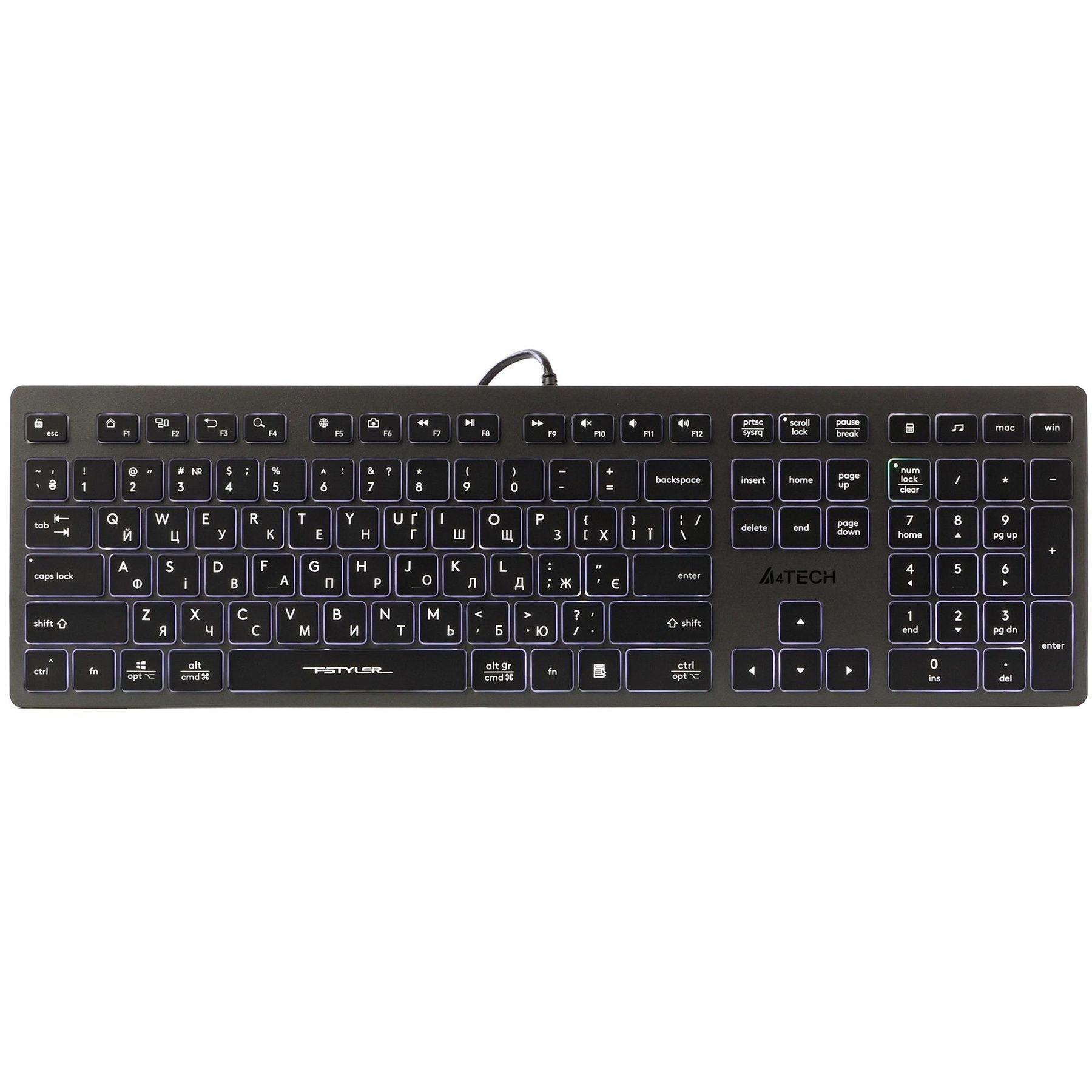 Клавиатура A4Tech Fstyler FX60H Grey White Backlit A4Tech купить в Украине