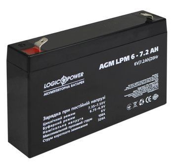 Акумуляторна батарея LogicPower LPM 6V 7.2AH (LPM 6 - 7.2 AH) AGM LogicPower купити в Україні