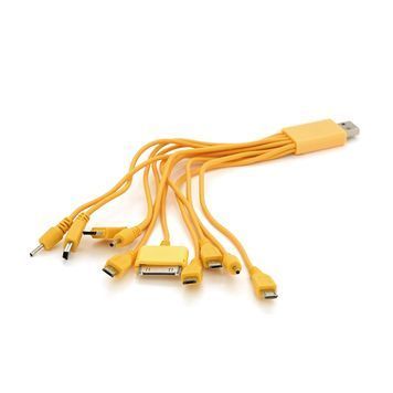 USB кабель с переходниками 10 в 1, 0,2м, Yellow, ОЕМ Q500 Voltronic купить в Украине