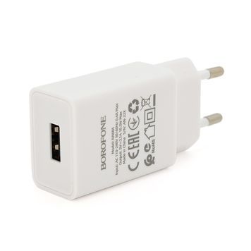 СЗУ BOROFONE BA68A 110-240V, 1xUSB , 5V / 2,1A, White , Blister-box Borofone купить в Украине