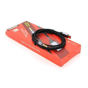 Переходник KSC-427 Type-C(M) => Jack 3.5mm(M), 1м, Black / Silver, Box iKAKU купить в Украине