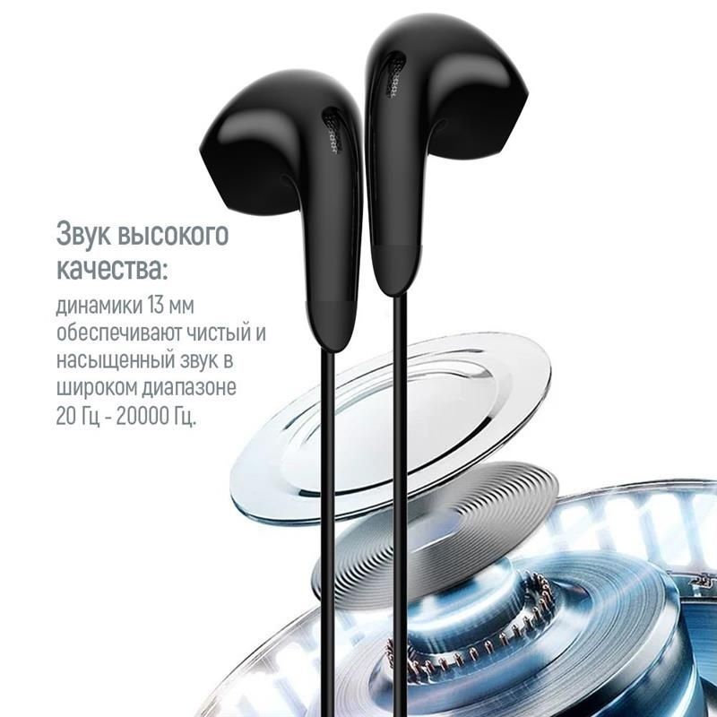 Гарнитура СolorWay 3.5 mm Wired Earphone Sound Wave Black (CW-WD04BK) ColorWay купить в Украине