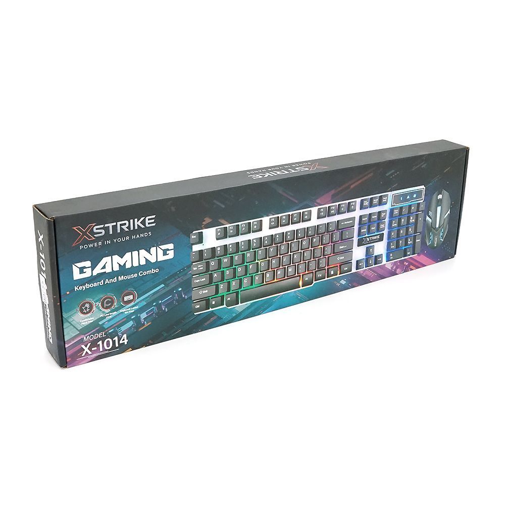 Комплект проводной KB+Mouse XSTRIKE X-1014, USB, RGB подсветка, (Eng / Укр / Pyc), Black / White, Box XSTRIKE купить в Украине