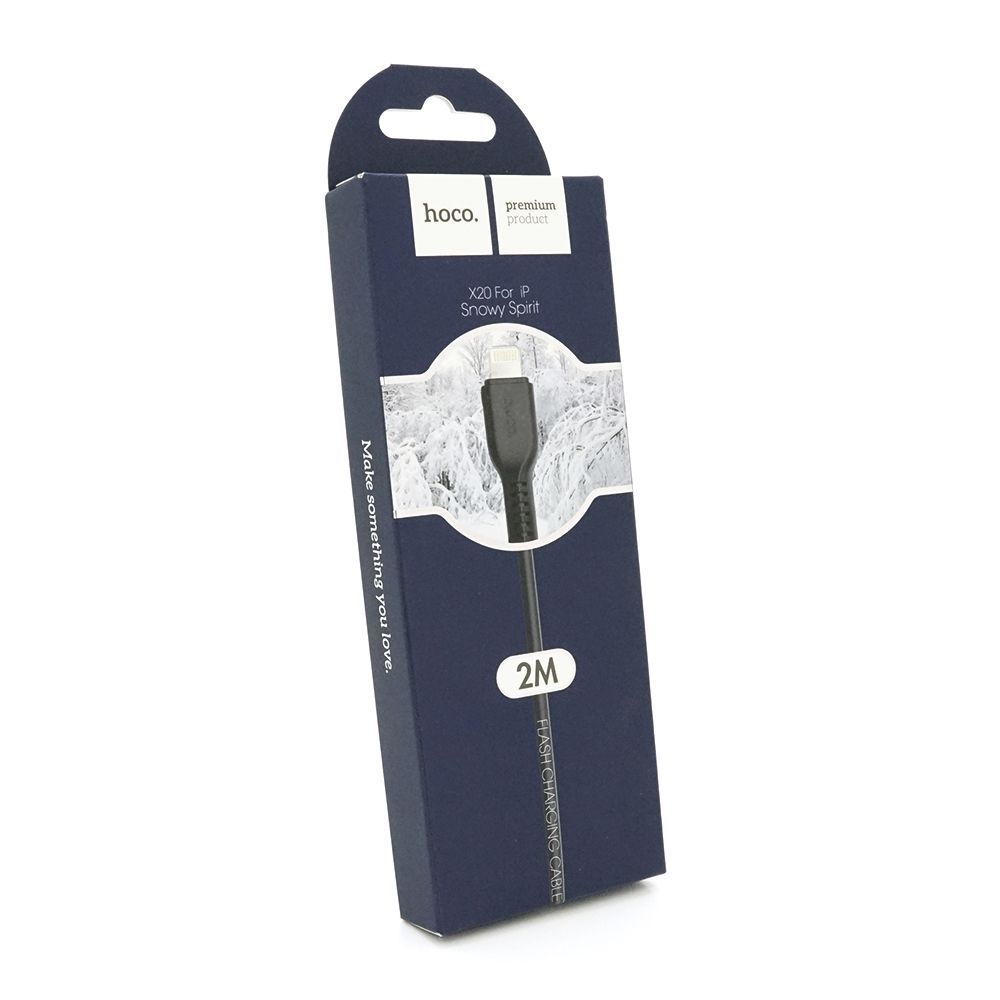 Кабель Hoco X20, Lightning-USB, 2A, Black, довжина 2м, BOX HOCO купити в Україні