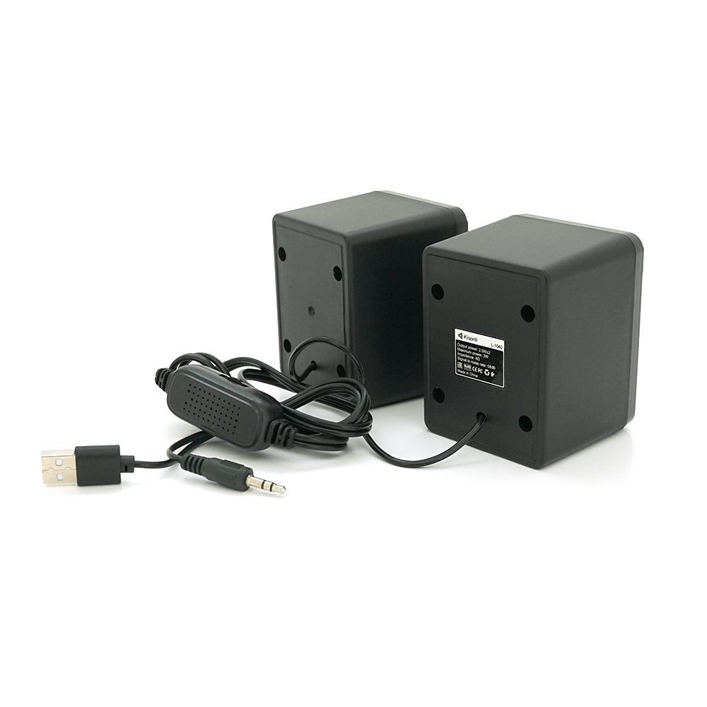 Колонки 2.0 Kisonli L-1040 для ПК та ноутбука, USB + 3.5mm, 2x3W, 20Hz-20KHz, 20X11X13mm, black KISONLI купити в Україні