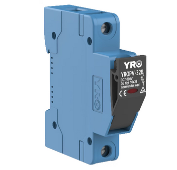 Корпус под плавкий предохранитель YROPV-32B DC FUSE 32A 1000V , на DIN-рейку, под предохранитель 10*38mm, синий YRO купить в Украине