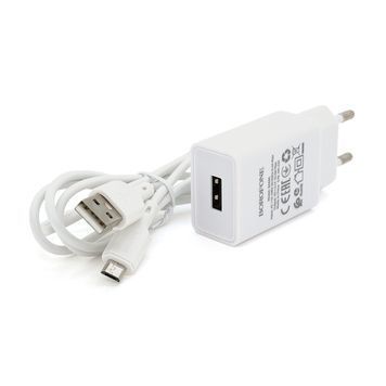 Набор BOROFONE BA68A СЗУ 1xUSB+ кабель Micro, 2.1A, 1м, White, Blister-box Borofone купить в Украине