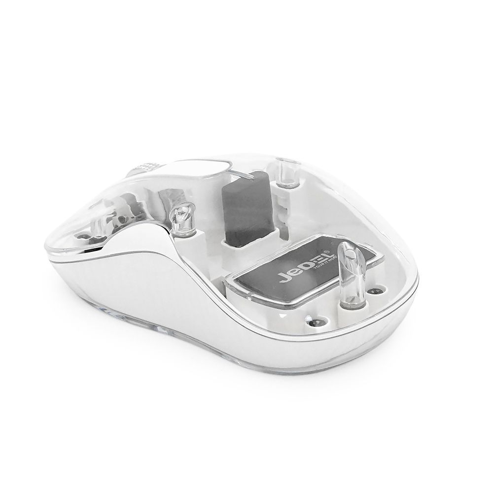 Мышь беспроводная JEDEL WD141T-W, 1200, 2.4 GHz+Bluetooth 5.0, 3.7V 300mAh, Type-C зарядка. 109x60x32 мм. 69 г. Transparent-White, Box JEDEL купить в Украине