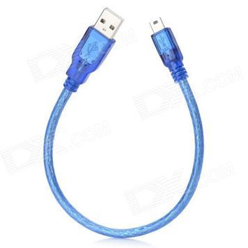 Кабель USB 2.0 RITAR (AM / Mini 5 pin) 0,3м, синий прозрачный Ritar купить в Украине