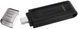 Флеш-накопичувач USB3.2 128GB Type-C Kingston DataTraveler 70 Black (DT70/128GB) Kingston &mdash; фото
