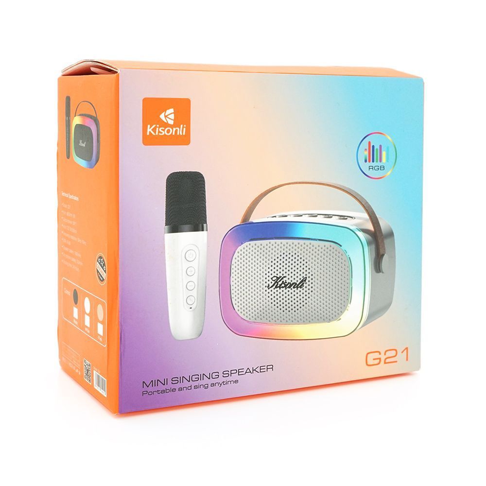 Колонка Kisonli G21 Bluetooth 5.0, 1х5W, 1800mAh, USB / TF / BT / LED / AUX, DC: 5V / 1A, Black, BOX, Q45 KISONLI купити в Україні