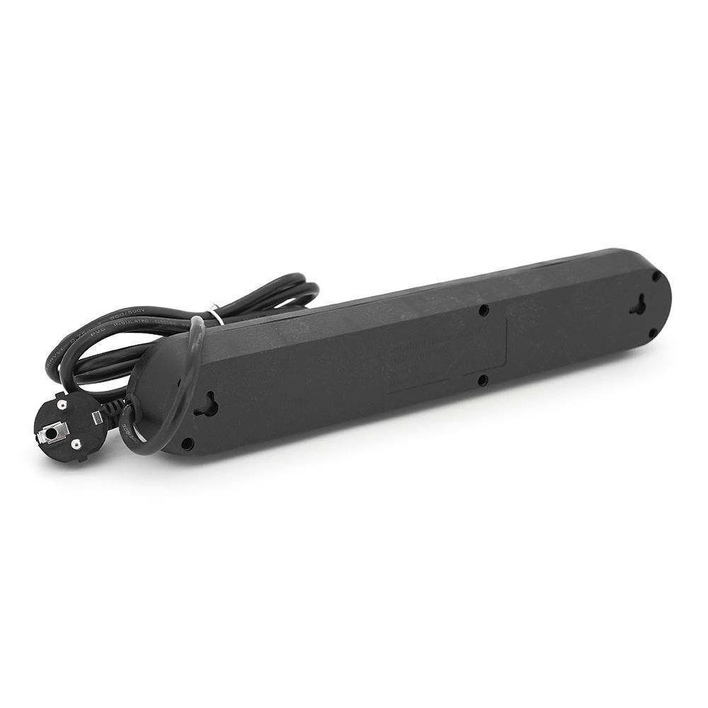 Мережевий фільтр F05U, 5 розеток EU + 3 USB, 1.5 м, перетин 3х0, 75мм, 2500W, Black, Box Voltronic купити в Україні