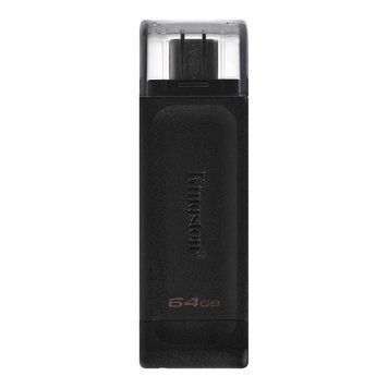 Флеш-накопичувач USB3.2 64GB Type-C Kingston DataTraveler 70 Black (DT70/64GB) Kingston купити в Україні