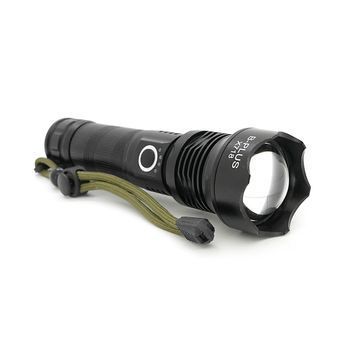 Ліхтарик BP-X718 P90, Zoom, 1 режим, корпус метал, акум 18650, індикація заряду, USB кабель, BOX Voltronic купити в Україні
