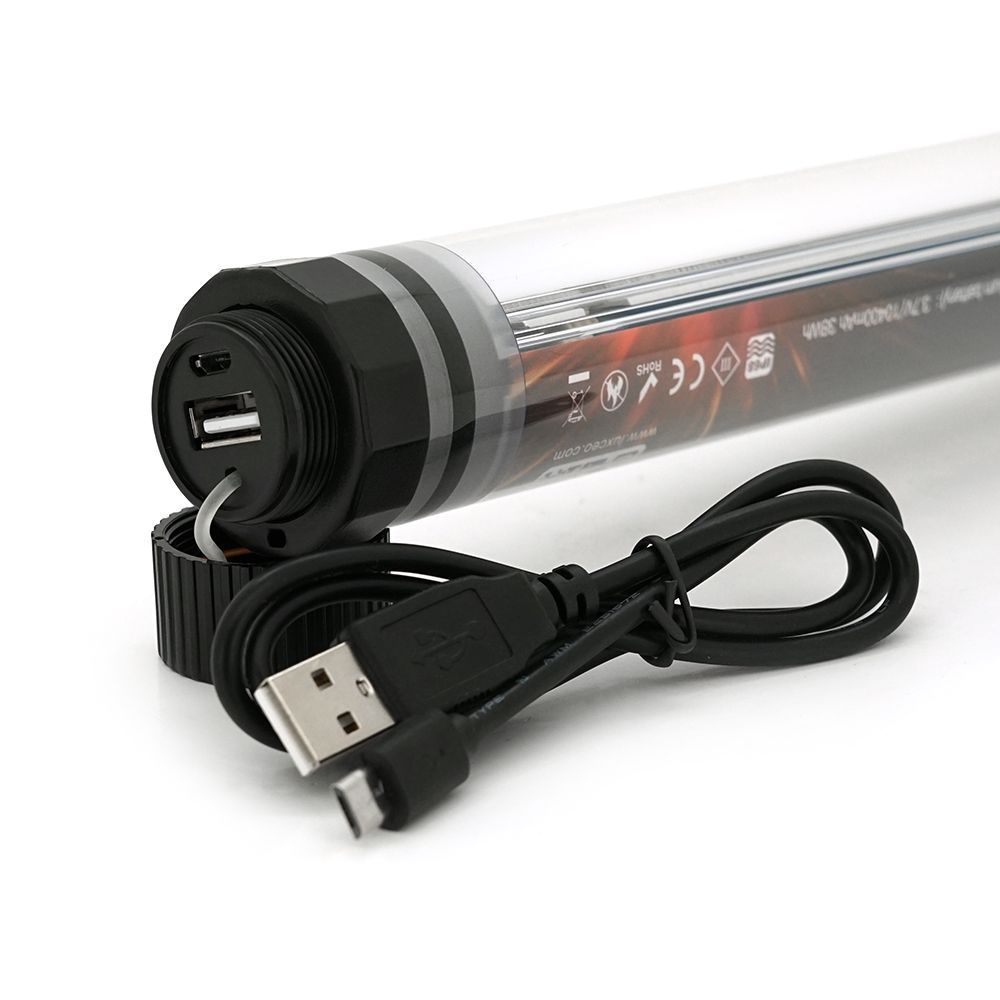 Лампа для кемпинга LUXCEO P7RGB, 8W, 12 режимов, пульт, корпус- пластик, водостойкий, ip68, встроенный аккум 10400mAh, USB кабель, 5750K, BOX Voltronic купить в Украине