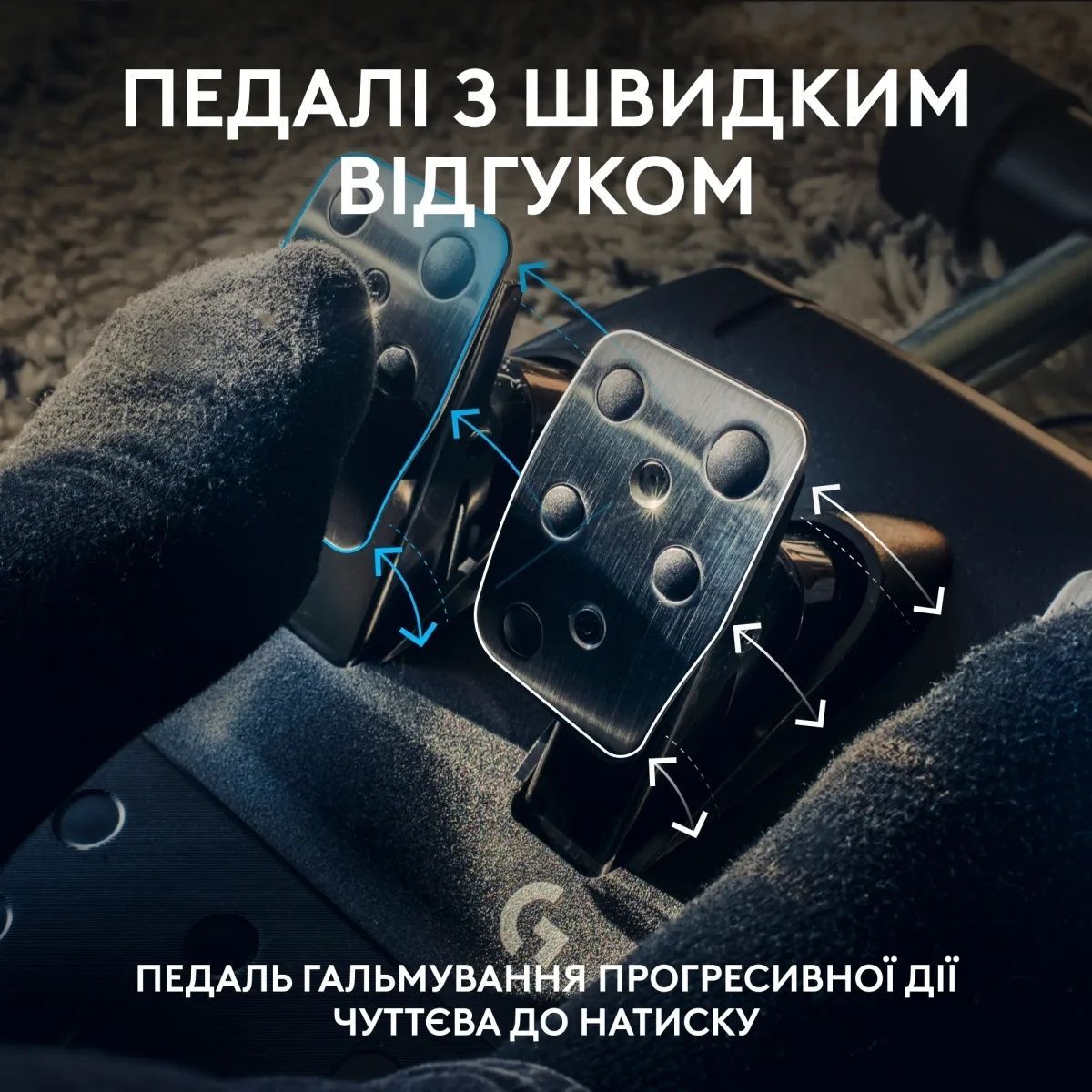 Кермо Logitech G923 Racing Wheel and Pedals for PS4 and PC (941-000149) Logitech купити в Україні
